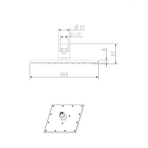 Верхний душ OMNIRES SLIMLINE WG220CR купить в интернет-магазине сантехники Sanbest