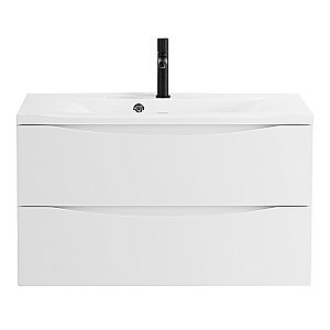 Тумба с раковиной Belbagno MARINO 90 2C-SO/BB900/450-LV-MR-PR Bianco Lucido для ванной в интернет-магазине Sanbest