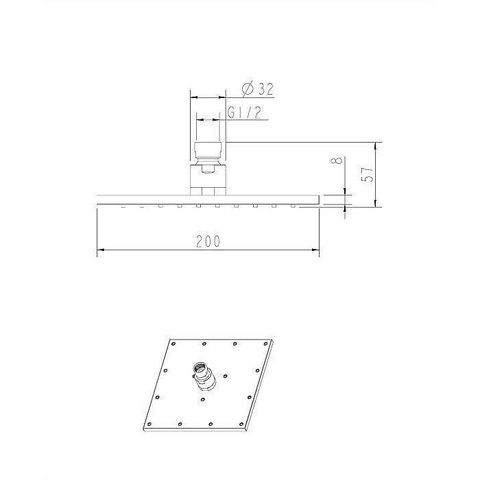 Верхний душ OMNIRES SLIMLINE WG220CR купить в интернет-магазине сантехники Sanbest