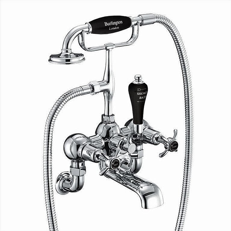 Смеситель для ванны Burlington AN17A-QT BLA хром/ручки черные купить в интернет-магазине сантехники Sanbest