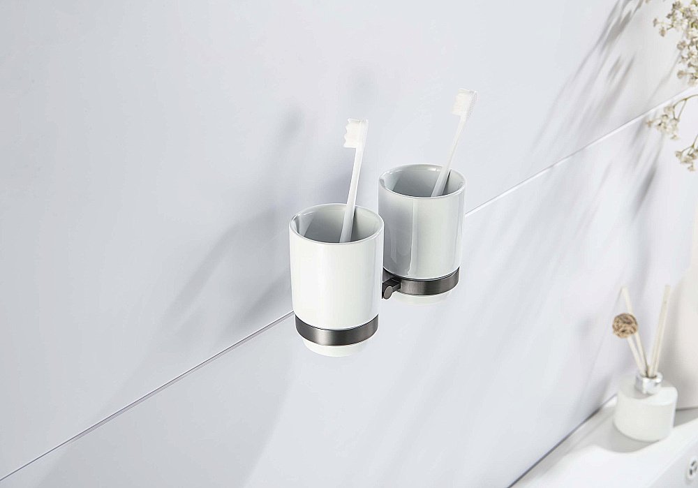 Стакан двойной Aquatek Бетта AQ4617BGM керамика/оружейная сталь купить в интернет-магазине сантехники Sanbest