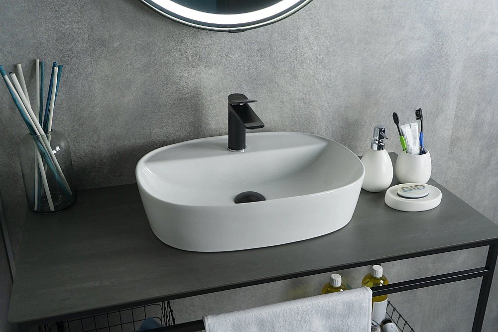 Раковина накладная Gid Lago 50 N9045 51166 белая купить в интернет-магазине Sanbest