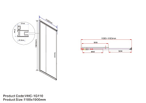 Душевой уголок Vincea GARDA VSS-1G8011CGB 110x80 черный/тонированный купить в интернет-магазине Sanbest