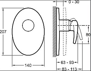 Встраиваемый смеситель для душа Jacob Delafon MODULO E98704-CP купить в интернет-магазине сантехники Sanbest