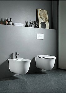 Унитаз подвесной Aquatek Классик AQ1111-00 белый, с крышкой микролифт, безободковый купить в интернет-магазине Sanbest