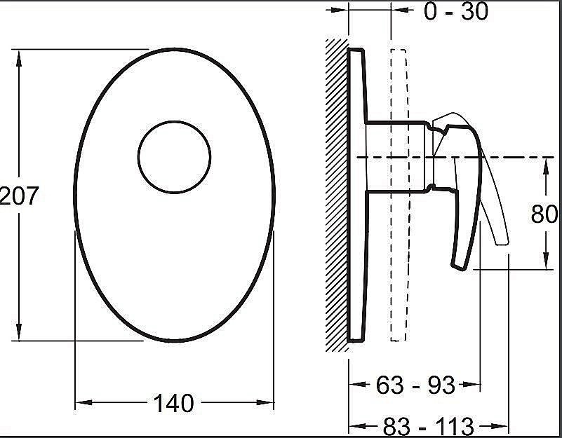 Встраиваемый смеситель для душа Jacob Delafon MODULO E98704-CP купить в интернет-магазине сантехники Sanbest