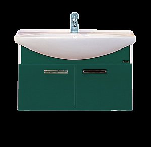 Тумба с раковиной подвесная Misty Джулия 85 зеленая для ванной в интернет-магазине Sanbest