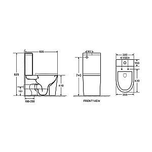 Унитаз напольный Azario Vetro AZ-2149 белый безободковый, с бачком, с крышкой микролифт купить в интернет-магазине Sanbest