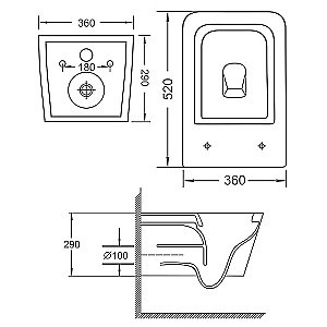 Унитаз подвесной Loranto TALAS AZ-87268 безoбодковый, с сиденьем микролифт, белый купить в интернет-магазине Sanbest