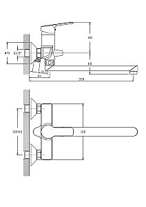 Смеситель для ванны Rush Victoria VI7135-16 купить в интернет-магазине сантехники Sanbest