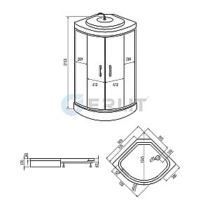 Душевая кабина Erlit Comfrot ER3510P-C4-RUS 100x100 тонированное стекло купить в интернет-магазине Sanbest