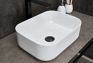 Раковина накладная Gid Geometrico 40 N1335 51238 белая купить в интернет-магазине Sanbest