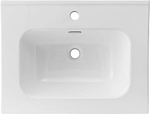 Тумба с раковиной Aquanet Вега 60 344121+254363 белая глянцевая для ванной в интернет-магазине Sanbest