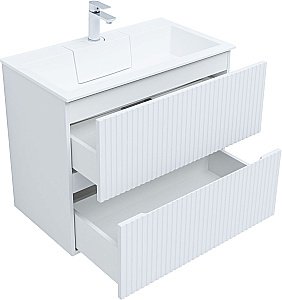 Тумба с раковиной Aquanet Джейн 80 белая матовая для ванной в интернет-магазине Sanbest
