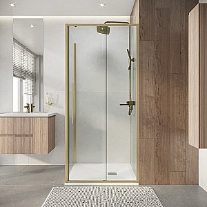 Душевой уголок Niagara Nova NG-44-9ASG-A90SG-34 90x90 стекло прозрачное/профиль брашированное золото купить в интернет-магазине Sanbest