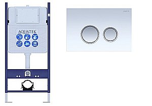 Инсталляция для унитаза Aquatek ECO Standart INS-0000014 с кнопкой KDI-0000028 белая/хром купить в интернет-магазине сантехники Sanbest