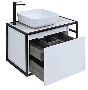 Тумба с раковиной Aquanet Nova Lite Loft 75 L/R белый для ванной в интернет-магазине Sanbest