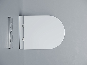 Унитаз подвесной Ceramica Nova Alba CN11005T белый, безободковый, с крышкой микролифт, слив торнадо купить в интернет-магазине Sanbest