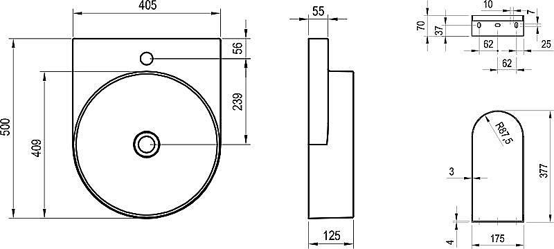 Раковина подвесная Ravak YARD 40 белая/консоль белая купить в интернет-магазине Sanbest