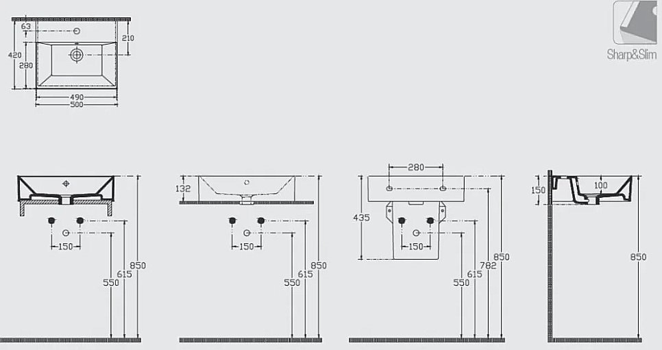 Раковина ISVEA Sistema Z 50 10SF50051SV белая купить в интернет-магазине Sanbest
