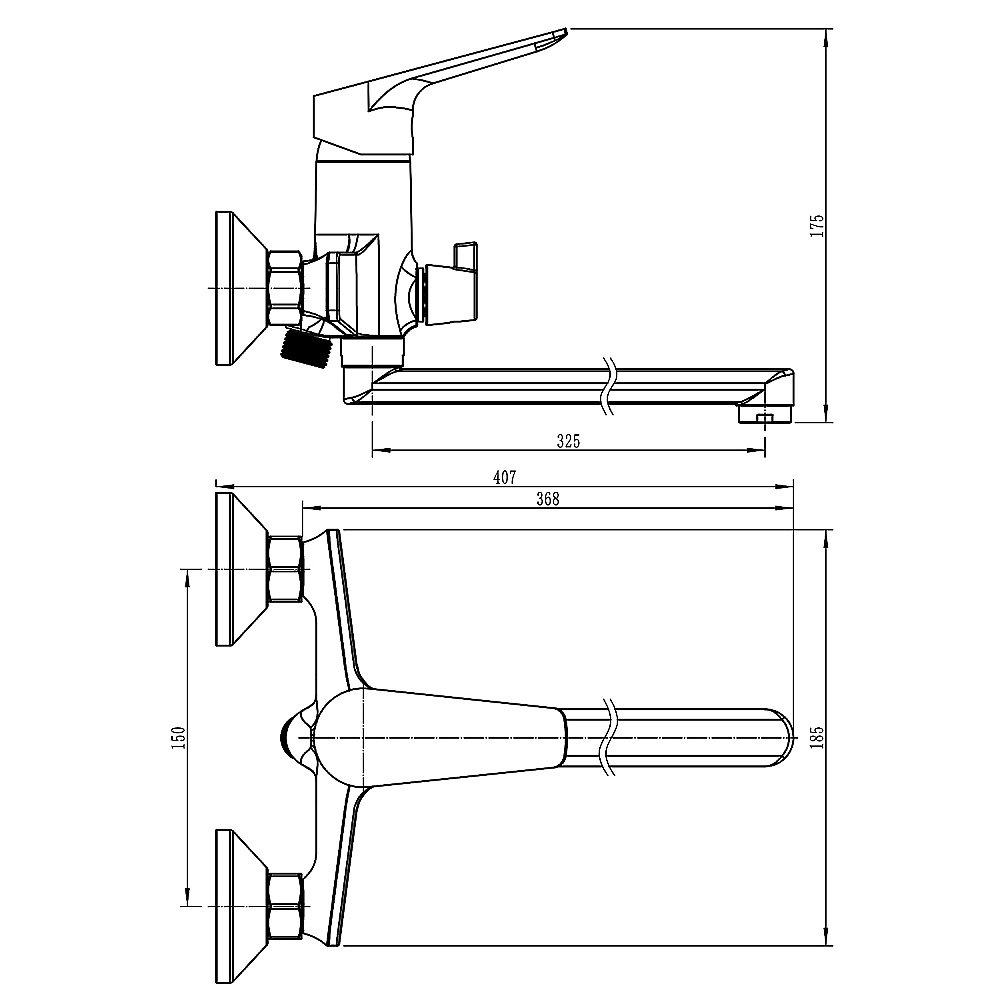 Смеситель для ванны Loranto GRACIA LR90000015 Хром купить в интернет-магазине сантехники Sanbest