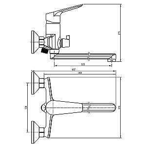 Смеситель для ванны Loranto GRACIA LR90000015 Хром купить в интернет-магазине сантехники Sanbest