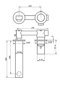 Смеситель для раковины встраиваемый WONZON & WOGHAND, Брашированный никель (WW-105-BS) купить в интернет-магазине сантехники Sanbest