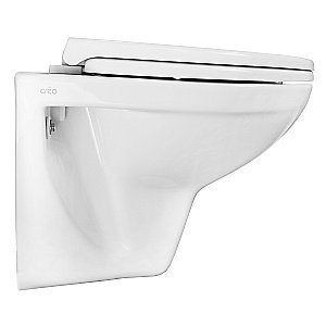 Унитаз подвесной Creo Ceramique PROJECT 4551+PR1100N с инсталляцией Loranto безободковый, с сиденьем микролифт, белый купить в интернет-магазине Sanbest