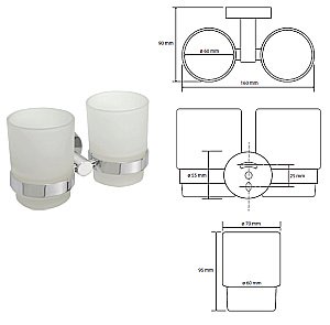 Двойной держатель со стаканами Bemeta Omega 104110022 хром купить в интернет-магазине сантехники Sanbest