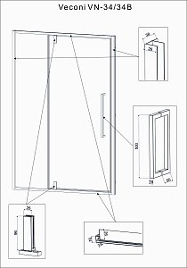 Душевая дверь Veconi Vianno VN34B-110-01-C7 купить в интернет-магазине Sanbest