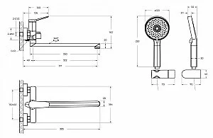 Смеситель для ванны и душа BelBagno UNIQUE-VASM-L-CRM хром купить в интернет-магазине сантехники Sanbest