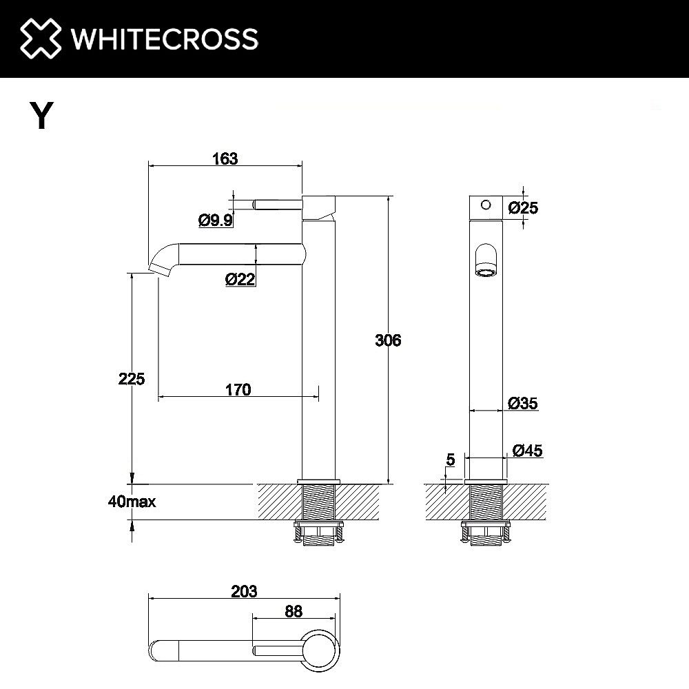 Смеситель для раковины WhiteCross Y Y1212GLB матовое золото купить в интернет-магазине сантехники Sanbest