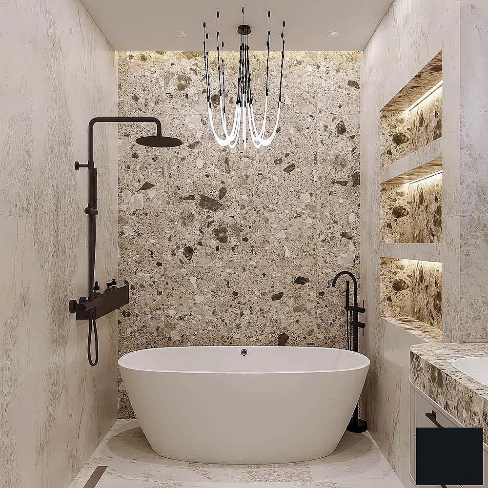 Ванна из искусственного камня Veconi Imperia IMP16075B 160х75 черная купить в интернет-магазине Sanbest