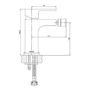 Смеситель для биде Aquanet Cubic SD90444-2 купить в интернет-магазине сантехники Sanbest