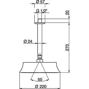 Верхний душ Cisal SHOWER DS01328021 D220 хром купить в интернет-магазине сантехники Sanbest