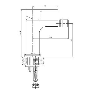 Смеситель для биде Aquanet Cubic SD90444-2 купить в интернет-магазине сантехники Sanbest