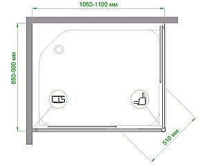 Душевой уголок Royal Bath RB9110HPD-C-BL 110х90 матовый купить в интернет-магазине Sanbest