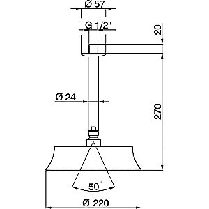 Верхний душ Cisal SHOWER DS01328021 D220 хром купить в интернет-магазине сантехники Sanbest