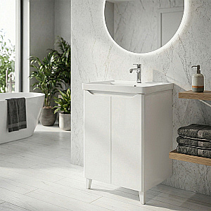 Тумба с раковиной Azario LOTOS 50 Н CS00094779 белая для ванной в интернет-магазине Sanbest