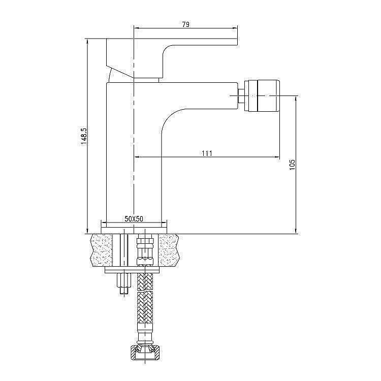 Смеситель для биде Aquanet Cubic SD90444-2 купить в интернет-магазине сантехники Sanbest