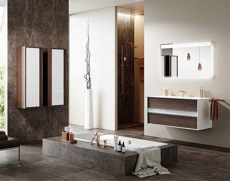 Пенал Aqwella Evolution 40 EV0504CD крафт темный для ванной в интернет-магазине сантехники Sanbest