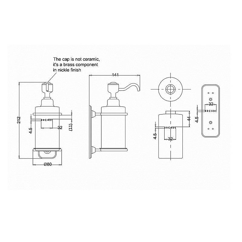 Диспенсер Arcade ARCA19 NKL никель купить в интернет-магазине сантехники Sanbest