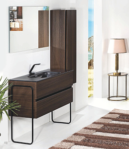 Мебель для ванной Armadi Art Vallessi 80 под раковину-моноблок дуб темный фактурный для ванной в интернет-магазине Sanbest