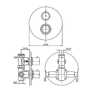Смеситель для душа PAINI Cox 78PJ690TH золото матовое купить в интернет-магазине сантехники Sanbest