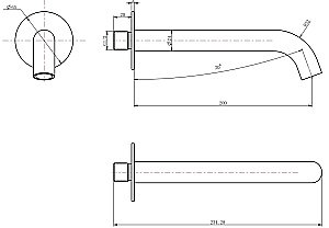 Излив Aquanet Static AF330-98B купить в интернет-магазине сантехники Sanbest