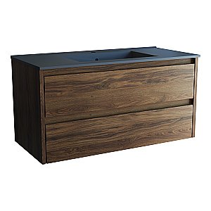 Тумба с раковиной Vincea Gio 100 VMC-2G100CO/VBS-13100MA тёмный дуб/раковина антрацит матовый для ванной в интернет-магазине Sanbest