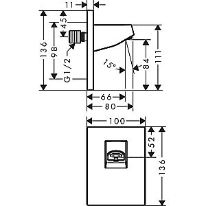 Держатель верхнего душа Hansgrohe Pulsify 24139700 белый матовый купить в интернет-магазине сантехники Sanbest