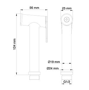 Лейка для гигиенического душа WONZON & WOGHAND, Хром (WW-88PQ01-CR) купить в интернет-магазине сантехники Sanbest