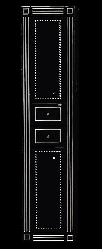 Пенал напольный Misty Venezia 35 черный с серебром для ванной в интернет-магазине сантехники Sanbest