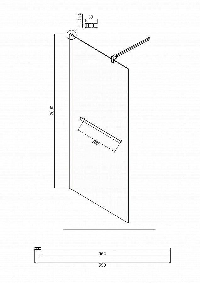 Душевое ограждение Ambassador Walk-in 15031135 100 купить в интернет-магазине Sanbest
